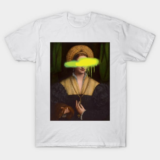 Portrait of a Lady Covered in Spray Paint T-Shirt by HAPPYOU